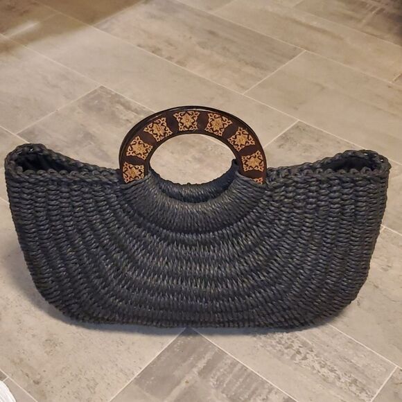 Coldwater Creek Black Wicker Large Tote - Picture 2 of 7